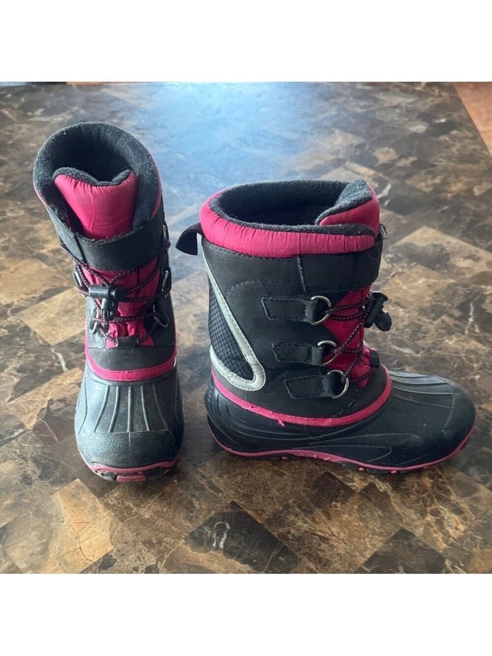Children's Ripzone Snow Boots - Black and Pink